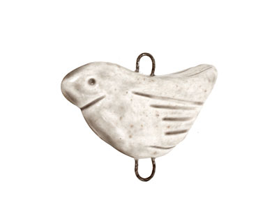 Earthenwood Studio Ceramic Pale Flesh Bird Link 30x22mm