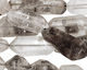 Tourmilated Quartz Faceted Nugget 14-30x8-10mm
