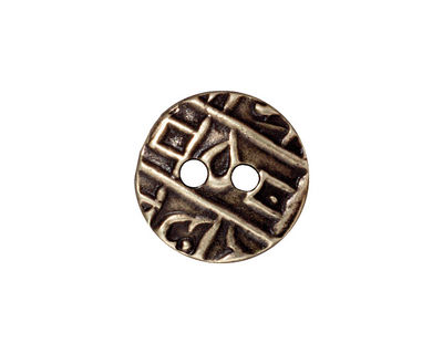 TierraCast Antique Brass (plated) Round Coin Button 18mm