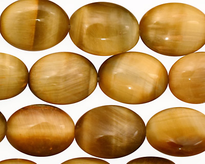 Honey Tiger Eye Flat Oval 16x12mm