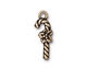 TierraCast Antique Brass (plated) Candy Cane Charm 9x25mm