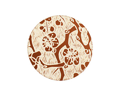 Lillypilly Bronze Cherry Blossom Anodized Aluminum Disc 25mm, 24 gauge