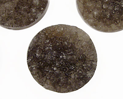 Smoky Agate Druzy Coin 25mm