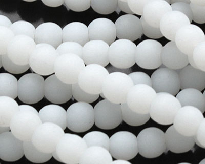 Opaque White Recycled Glass Round 4mm