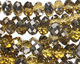 Chartreuse & Pewter Crystal Faceted Rondelle 6mm