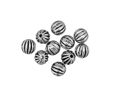 Pewter Corrugated Round 6mm