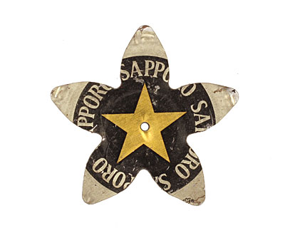 Trinket Foundry Black & Gold (Star) Large 5 Petal Bottle Cap Flower 34mm