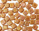 Czech Glass Opaque Rose/Gold Topaz Square 6mm