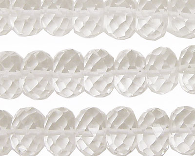Rock Crystal Faceted Rondelle 7-8x12-13mm