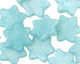 Czech Glass Aqua 6 Petal Flower 18mm