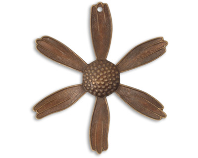 Vintaj Natural Brass Loves Me Daisy Pendant 38mm