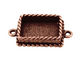 Nunn Design Antique Copper (plated) Mini Ornate Rectangle Bezel Link 24x14mm