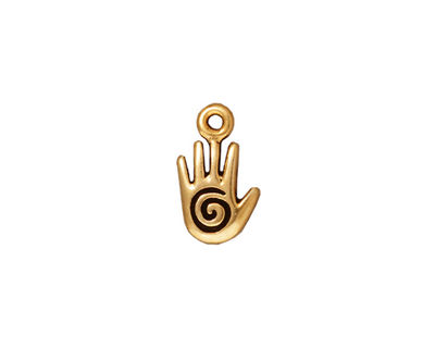 TierraCast Antique Gold (plated) Small Spiral Hand Charm 8x14mm