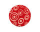 Lillypilly Red Groovy Circles Anodized Aluminum Disc 25mm, 24 gauge
