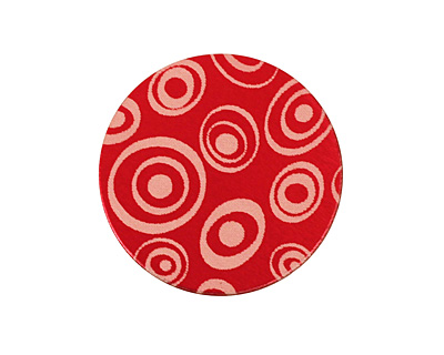 Lillypilly Red Groovy Circles Anodized Aluminum Disc 25mm, 24 gauge