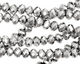 Metallic Silver Crystal Faceted Rondelle 6mm