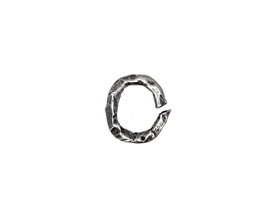 Rustic Charms Sterling Silver Open Oval Rustic O Ring 12x11mm