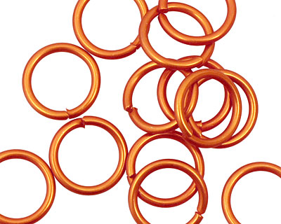 Orange Anodized Aluminum Jump ring 13mm, 16 gauge (10mm inside diameter)