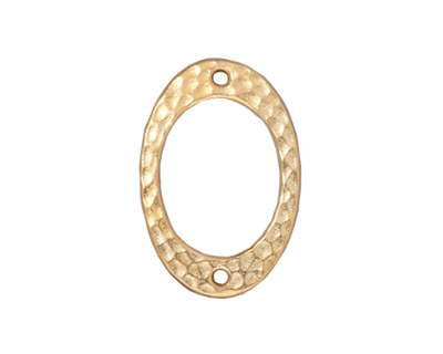 TierraCast Gold (plated) Drilled Hammertone Oval Ring 24x16mm