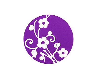 Lillypilly Purple Floral Vine Anodized Aluminum Disc 25mm, 24 gauge