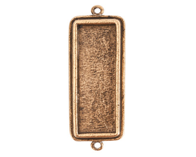 Nunn Design Antique Gold (plated) Traditional Rectangle Bezel Pendant Link 48x18mm