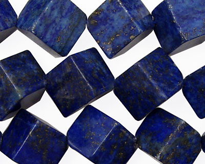 Lapis Diagonal Drilled Cube 13mm