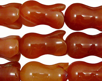 Carnelian (natural) Carved Tulip 20x12mm