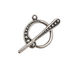 Antique Silver (plated) Graduated Dots Toggle Clasp 20x17mm, 30mm bar