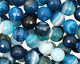 Sky Blue Line Agate Faceted Round 8mm