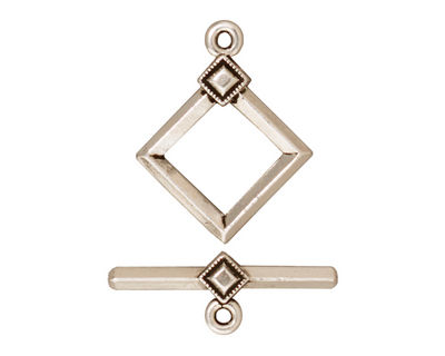 TierraCast Antique Silver (plated) Deco Diamond Toggle Clasp 22x17, 23 Bar