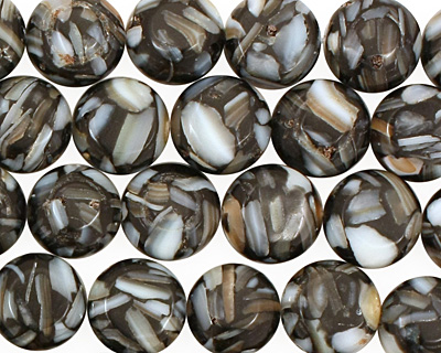 Shell Mosaic (onyx) Puff Coin 10mm
