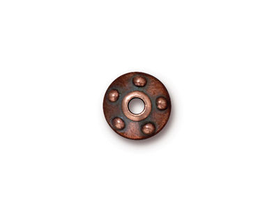 TierraCast Antique Copper (plated) Large Hole Rivet Bead Cap 4x11mm