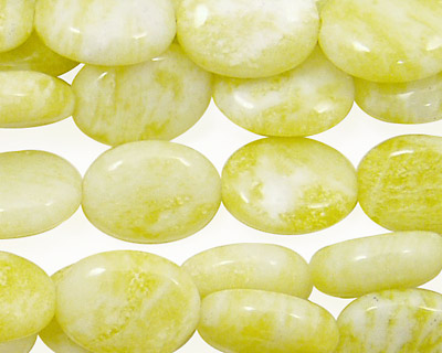 Natural Lemon Jade Flat Oval 14x10mm