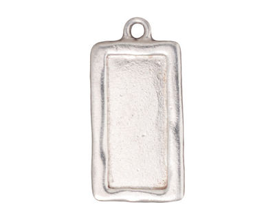 TierraCast Rhodium (plated) Rectangle Frame Drop 15x31mm