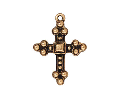TierraCast Antique Gold (plated) Byzantine Cross Charm 20x27mm