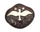Earthenwood Studio Ceramic Oxidation Carved Flying Bird Pendant 42x35mm