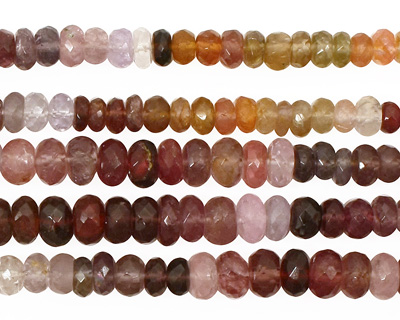 Sapphire Faceted Rondelle Graduated 3-4mm