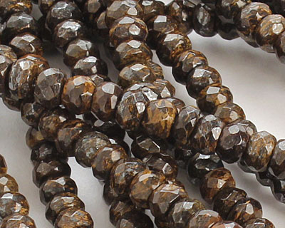 Bronzite Faceted Rondelle 3x5mm