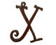 The Lipstick Ranch Rusted Iron Letter X Pendant 40x50mm