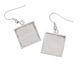 Silver (plated) Square Bezel Earrings 17mm