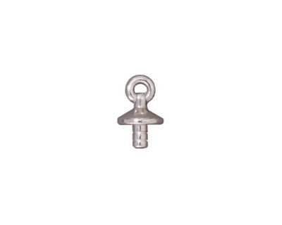 TierraCast Rhodium (plated) Basic Cap w/ Loop Glue In 12x7mm
