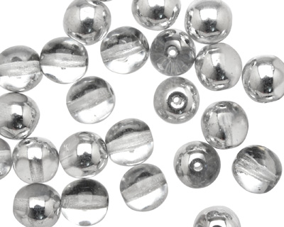Czech Glass Silver 1/2 Round 8mm