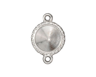 TierraCast Rhodium (plated) Beaded Round Frame Link 25x17mm