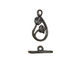 Gunmetal Flowers in Teardrop Toggle Clasp 18x9mm, 14mm bar