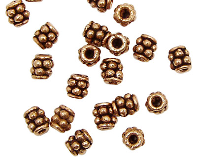 Antique Copper Spacer with Double Beaded Ring 6x4mm