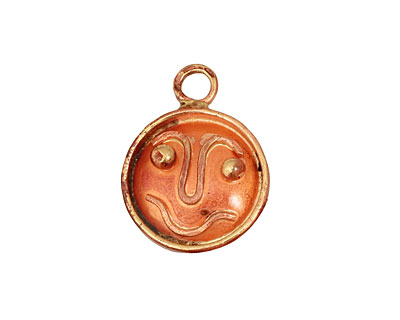 Patricia Healey Copper Smiley Face Charm 18x23mm