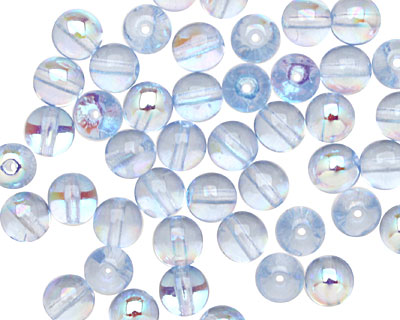 Czech Glass Light Sapphire AB Round 6mm