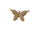 Stampt Antique Copper (plated) Etched Butterfly Connector 24x18mm