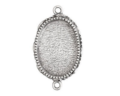 Nunn Design Antique Silver (plated) Large Ornate Oval Bezel Link 39x23mm