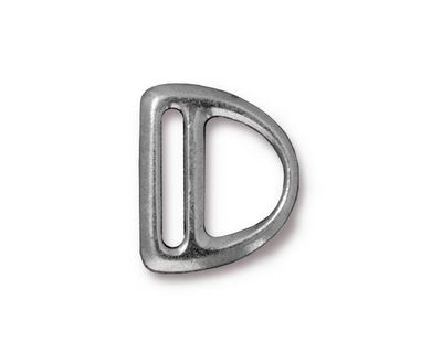TierraCast Antique Pewter (plated) Slotted D Ring 17x20mm